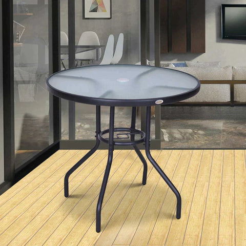Rootz Round Bistro Table - Garden Table - Garden Furniture - Dining Table - Balcony Table - Black