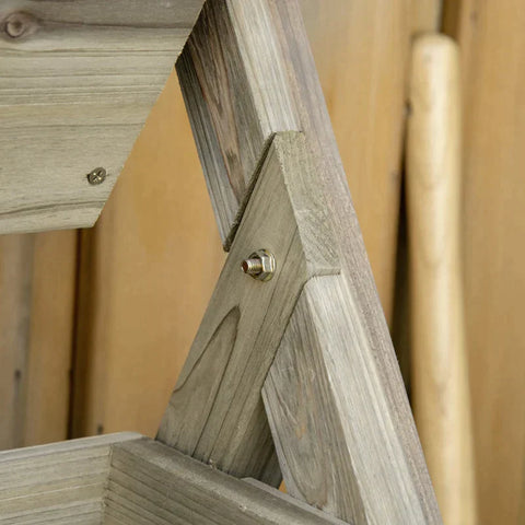 Rootz Garden Bed - Raised Bed - Flower Ladder - Wooden Flower Ladder - 3 Shelves Plant Ladder - Plant Stand - Flower Shelf - 71 x 61 x 77 cm