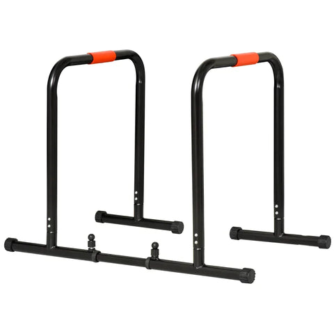 Rootz Dip-Ständer – Dip-Stangen – Push-Up-Dip-Station – verstellbares Fitness – Schwarz – 94–102 x 62 x 73 cm