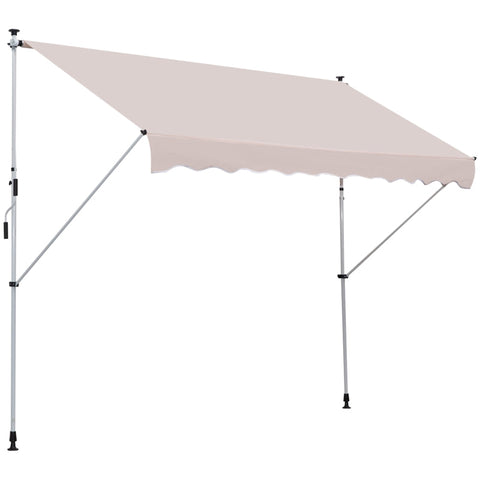 Rootz Luifel - Knikarmluifel - Klemluifel - Zonwering - Klaparm Handslinger - Balkon - Beige - 300 x 150 cm