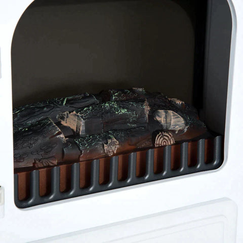 Rootz Electric Fireplace - Fireplace - Electric Stove - Flame Effect - Metal - White - 41.5 x 28 x 54.8 cm
