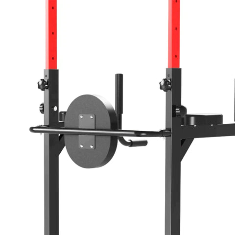 Rootz Power Tower Dip Station - Power Tower Station - Pull Up Bar - Gym Equipment - Black/Red - 94 x 174 x 180-230 cm