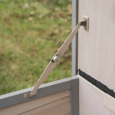 Rootz Dwarf Rabbit Hutch - Rabbit Hutch - Small Animal Hutch - Small Animal House - Fir Wood -Light Gray/Black - 108 x 45 x 78cm