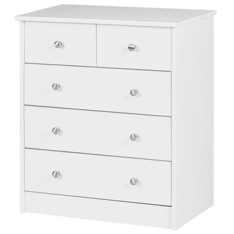 Rootz Kastkast - Wit - Dressoir met 5 Laden - Stijlvolle Opbergoplossing - 60 x 70 x 35 cm