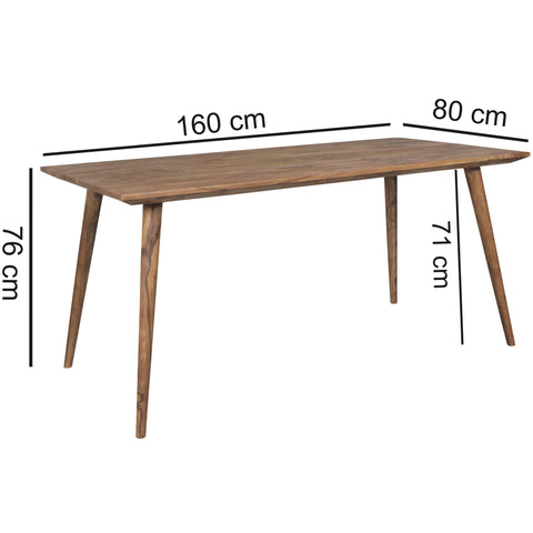 Rootz Esstisch – Palisander-Massivholz – Rustikales Landhaus-Design – Großer Esszimmertisch für 6–8 Personen – 160 x 80 x 76 cm 