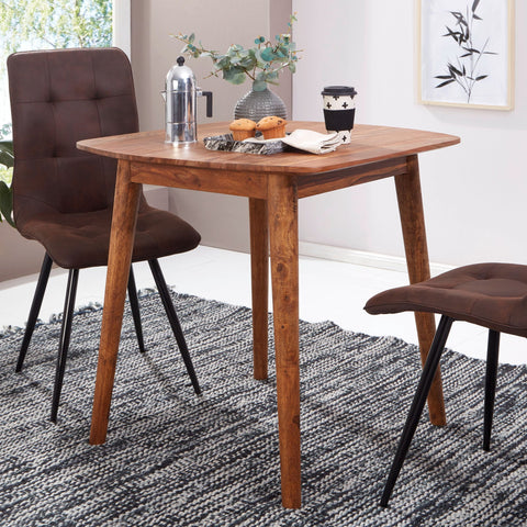 Rootz Esstisch – Palisander-Massivholz – Designer-Küchentisch – Rustikal und modern – Esstisch aus Massivholz – 80 x 78 x 80 cm 