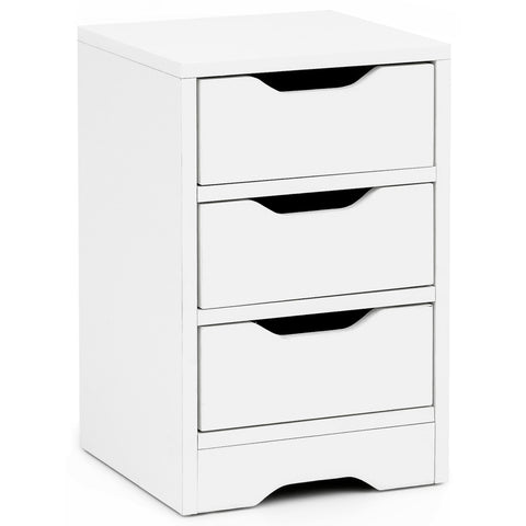 Rootz Nachtconsole - Mat 3 Laden - Nachtkastje met Opbergruimte - Wit - 31x49x31cm