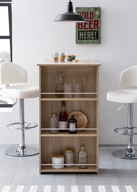 Rootz Bartisch – Sonoma – Küchentisch aus Holz mit integrierter Ablage – 120 x 107,5 x 60 cm