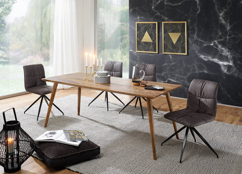 Rootz Esstisch – Palisander-Massivholz – Rustikales Landhaus-Design – Großer Esszimmertisch für 6–8 Personen – 160 x 80 x 76 cm 