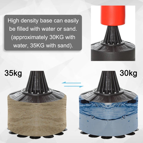 Rootz Standing Punching Bag - Black, Red - Pu, Pe, Hdpe - 34.64cm x 18.89cm x 80.7cm