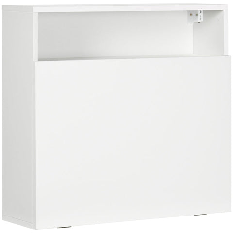 Rootz Wandtisch – Klapptisch – Wandklapptisch mit Regalen – Weiß – 64 cm x 20 cm x 60 cm