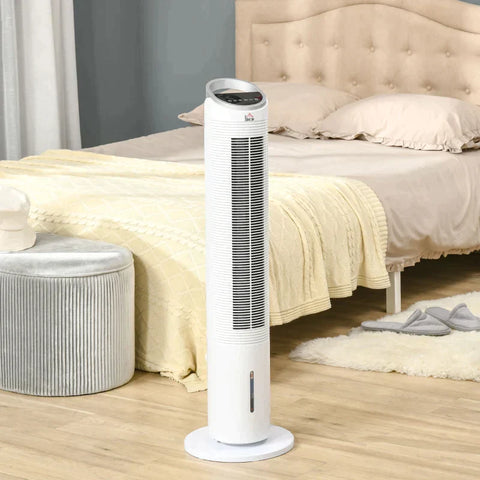 Rootz Air Cooler - Water Cooling Fan - Air Cooler Fan - Portable Oscillating Air Cooler Fan - 3-In-1 Standing Ice Floor Fan - White