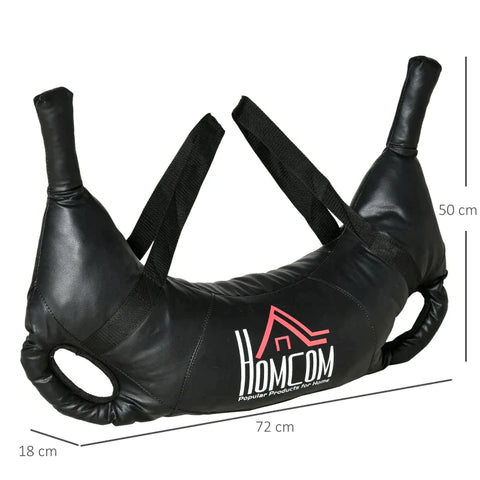 Rootz Bulgarian Bag - 20 Kg Bulgarian Bag - Multiple Straps - Reinforced Seams - Black - 72cm x 50cm x 18cm