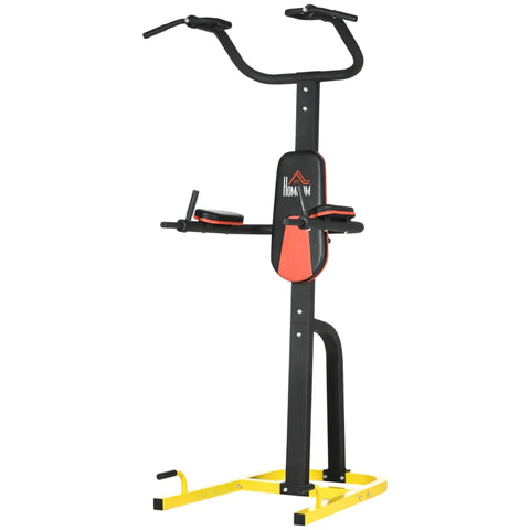 Rootz Multi-Gym – Kraftstation für Klimmzüge – Liegestütze, Dips – klappbare Griffe – stabiler Stahlrahmen – verschiedene Polster – Schwarz – 104 L x 104 B x 212 H cm