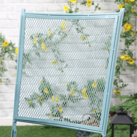 Rootz Bistro Set - Garden Seating - Garden Group Seating - Group Seating - 1 Foldable Table + 2 Foldable Chairs - Metal - Light Blue