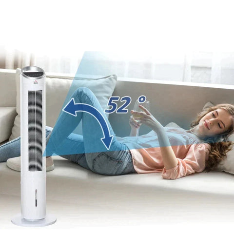 Rootz Air Cooler - Water Cooling Fan - Air Cooler Fan - Portable Oscillating Air Cooler Fan - 3-In-1 Standing Ice Floor Fan - White