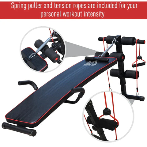 Rootz Sit-Up-Bank – Schwarz, Rot – Stahl, Eva – 21,85 cm x 54,13 cm x cm