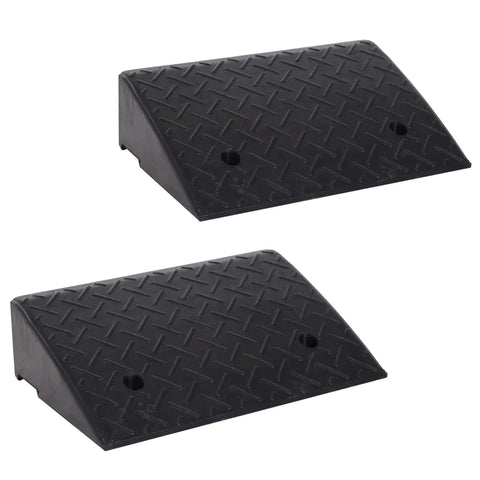 Rootz Bordsteinrampe – Rampe – 2-teilige Gummirampe – Schwellenrampe für Auto – Schwarz – L48 x B32 x H13 cm