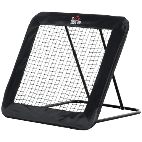Rootz Football Rebounder Net - Football Rebounder - Training Rebounder Net - Foldable Kickback - Goal Rebound - Adjustable In 5 Steps - Steel - Black - 128 x 118 x 108-120 cm