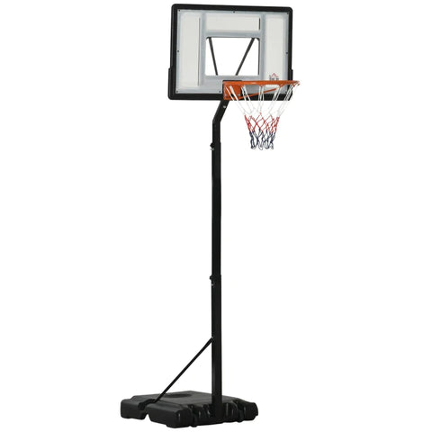 Rootz Basketball Stand With Wheels - Rollable - 260-310 Cm - Height Adjustable - Basketball Hoop With Stand - Suitable For Outdoor And Indoor Use - Steel - Plastic - Black - 90L x 60W x 260-310H cm
