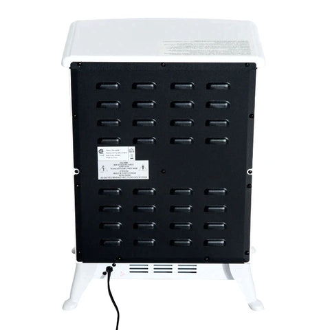 Rootz Electric Fireplace - Fireplace - Electric Stove - Flame Effect - Metal - White - 41.5 x 28 x 54.8 cm