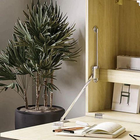 Rootz Wandtafel - Opklapbare Wandtafel Met Planken - Spaanplaat - MDF - Naturel - 60 cm x 21,5 cm x 50 cm
