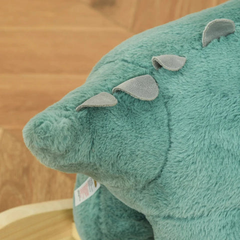 Rootz Rocking Horse - Children's Rocking Animal - Kid Plush Ride-On Rocking Horse - Triceratops-shaped Toy - Dark/Green - 64 x 30 x 54 cm