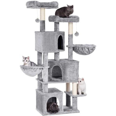 Rootz Cat tree with 3 cat caves - 164 cm - Cat house - Scratching post - Cat tree - Cat scratching posts