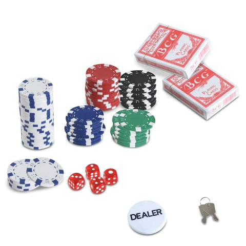 Rootz Poker Case Set - Poker Chips - Aluminum Case Poker - Polystyrene - 55.5x22x6.5cm