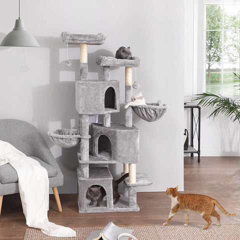 Rootz Cat tree with 3 cat caves - 164 cm - Cat house - Scratching post - Cat tree - Cat scratching posts