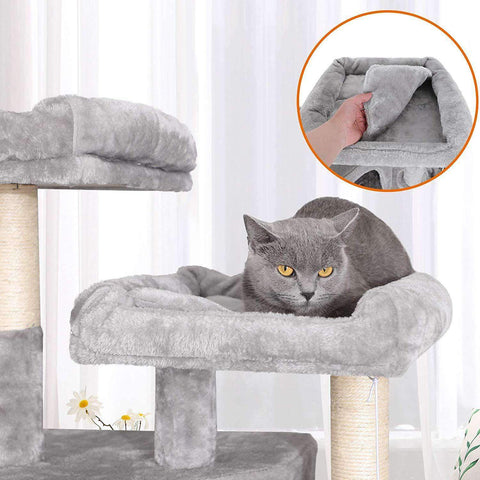 Rootz Cat tree with 3 cat caves - 164 cm - Cat house - Scratching post - Cat tree - Cat scratching posts