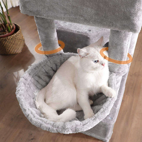 Rootz Cat tree with 3 cat caves - 164 cm - Cat house - Scratching post - Cat tree - Cat scratching posts