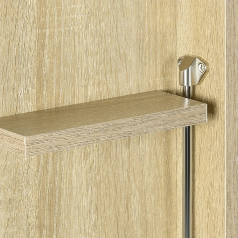 Rootz Wandtafel - Opklapbare Wandtafel Met Planken - Spaanplaat - MDF - Naturel - 60 cm x 21,5 cm x 50 cm