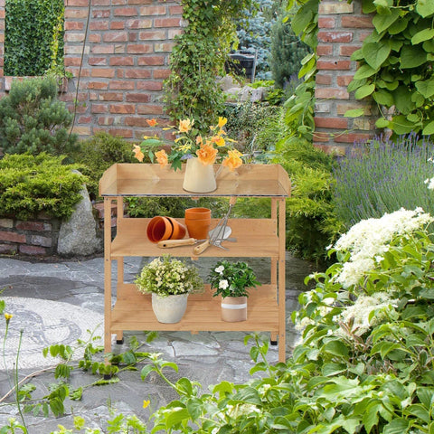 Rootz Planting Table - Table - Garden - Balcony - Natural - 76 cm x 37 cm x 89 cm