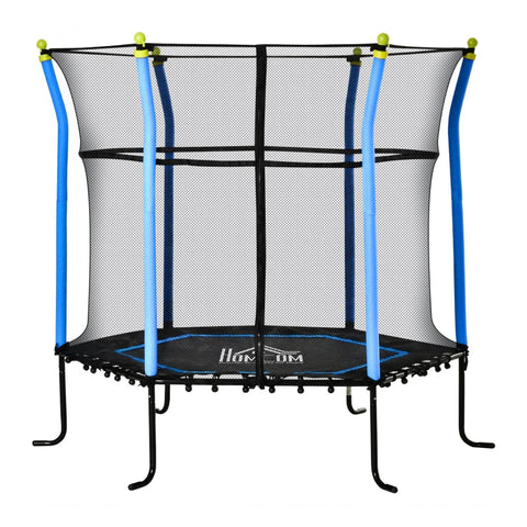 Rootz Trampoline - Mini Trampoline - Bouncer Jumper - With Enclosure Net - Blue - 163.5H cm