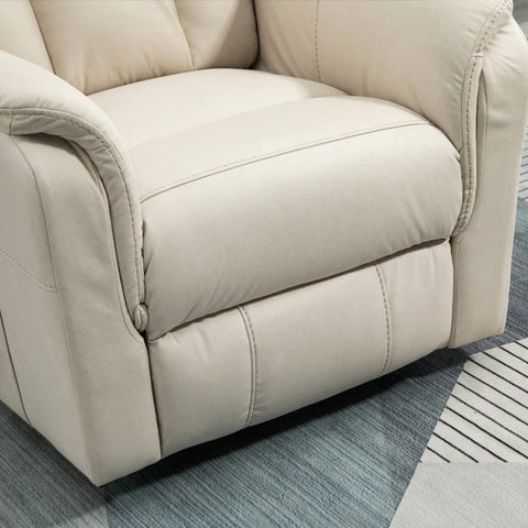 Rootz Relax Chair - Electric Recliner Chair - With Remote Control - Adjustable Backrest 155° - Extendable Footrest - Creamy White - 95W x 90D x 105H cm