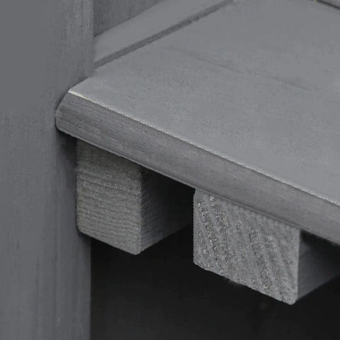 Rootz Equipment Cabinet - Double Door - Hinged Lid - 2 Shelves - Weatherproof - Natural Wood - Gray - 74 x 43 x 88cm
