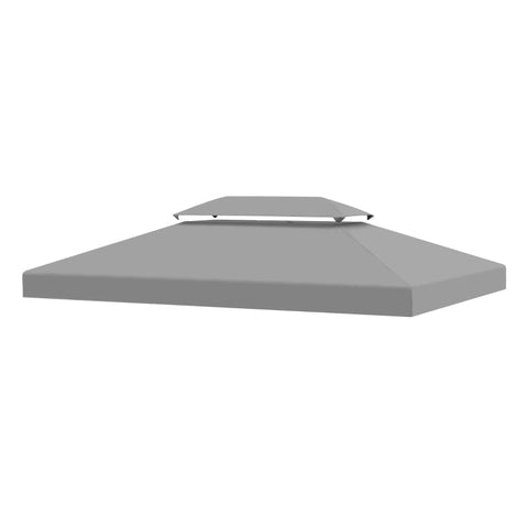 Rootz Replacement Canopy - Gazebo Canopy - Replacement Cover - 2 Tier Top Roof - UV Cover - Sun Awning Shelters - Light Grey - 3 x 4 m