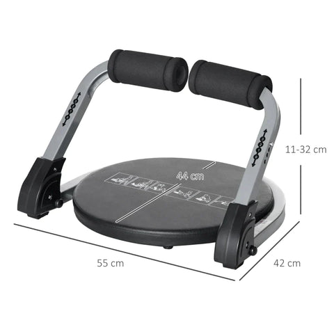 Rootz Abdominal Trainer - Abs Trainer - Ab Machine - Abs Workout Equipment - Whole Body Exercise Equipment - For Home Gym - Black - 55 x 42 x 11-32cm