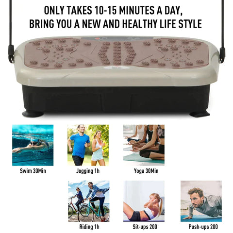 Rootz Vibration Plate - Vibration Trainer - Vibration Device - Training Bands - 54L x 33W x 14Hcm