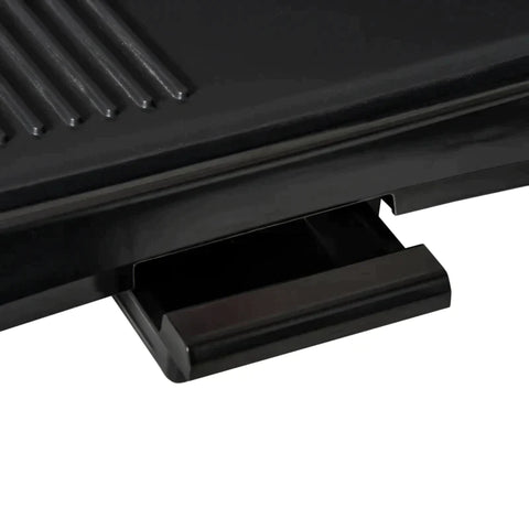 Rootz Electric Grill - Table Grill - Electric With Adjustable Thermostat - Non-stick Coated Grill Plate - Teppanyaki With Drip Tray - Black - 53.5 x 31 x 8 cm