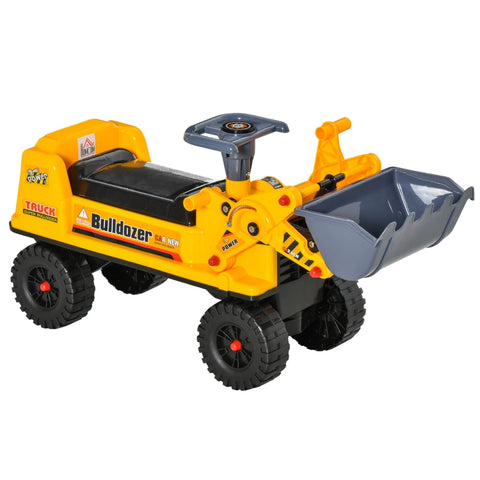 Rootz Kindergraafmachine - Kindergraafmachine - Glijwagen - Zandspeelgoed - Glijvoertuig voor kinderen - PP-kunststof - Geel/Zwart/Grijs - 70 x 26 x 37 cm