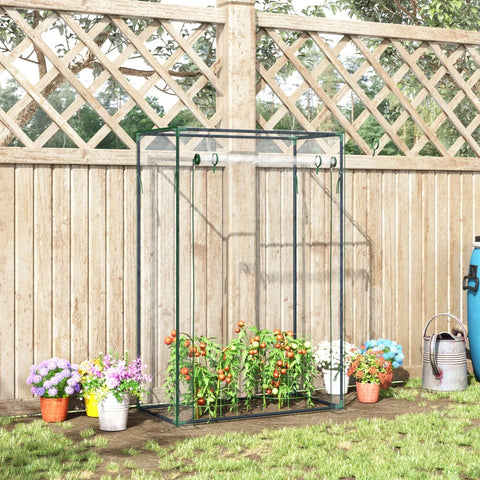 Rootz Kas - Tomatenkas - Koud Kader Met Roldeur - Achtertuin - Balkon - Tuin - Staal - Kunststof - Transparant - 100 x 50 x 150 cm