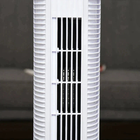 Rootz Tower Fan - Pedestal Fan - PP Plastic - Fan With Remote Control - Black + White - 20 cm x 20 cm x 78.5 cm