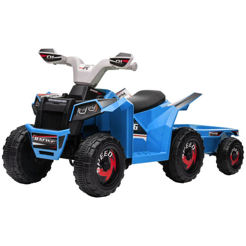 Rootz Children's Quad - Rechargeable - Electric vehicles - 2.5 Km/h - Trailer - 50 Min. Travel Time - Children 1.5 To 3 Years - Plastic - Blue - 106L x 41.5W x 48.5H cm