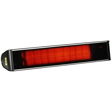 Rootz Infrared Heater - Electric Patio Heater - 6 Levels - No Glare with Remote Control - Aluminum - Black - 79 x 14 x 12 cm