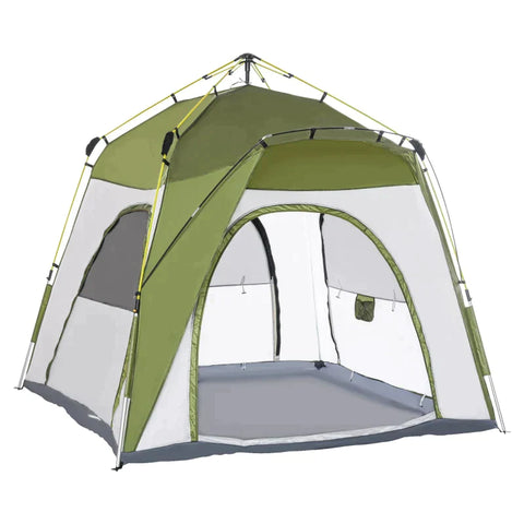 Rootz Zelt – Pop-Up-Zelt – Campingzelt – automatisches Zelt – Campingzelt für 4 Personen – wetterfest – Grün/Grau – 195 cm x 240 cm x 240 cm