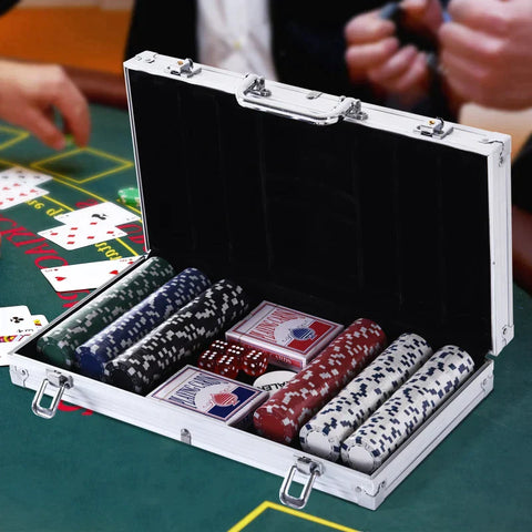 Rootz Poker Case - Poker Set - Aluminum Case - Chips Case - Aluminum/Polystyrene - 38x20.5x6.5 cm