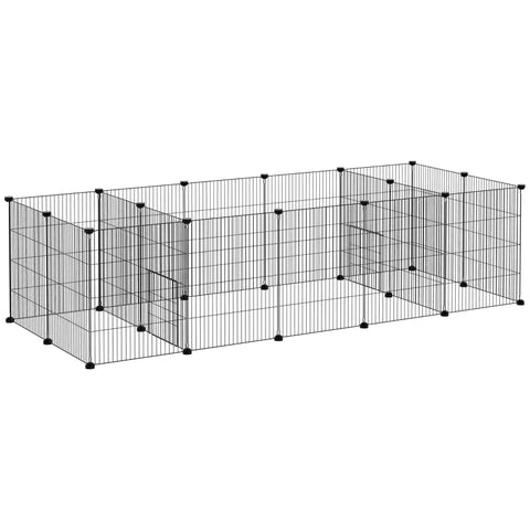 Rootz Small Animal Cages - Small Animal Run - Small Animal Enclosure - Modular Cage - Mesh Sheet - Plastic Connectors - Cable Tie - Black - 175cm x 70cm x 45cm
